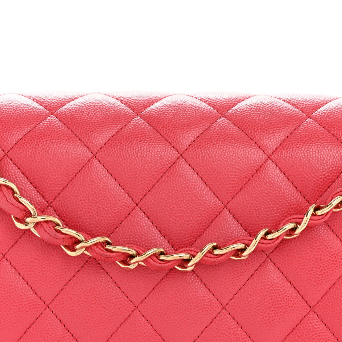 Caviar Quilted Jumbo Double Flap Dark Pink