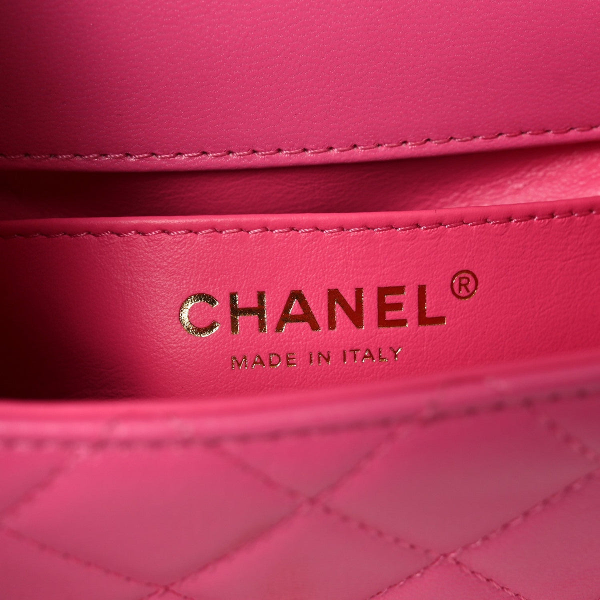 Goatskin Quilted Mini Square Flap Pink