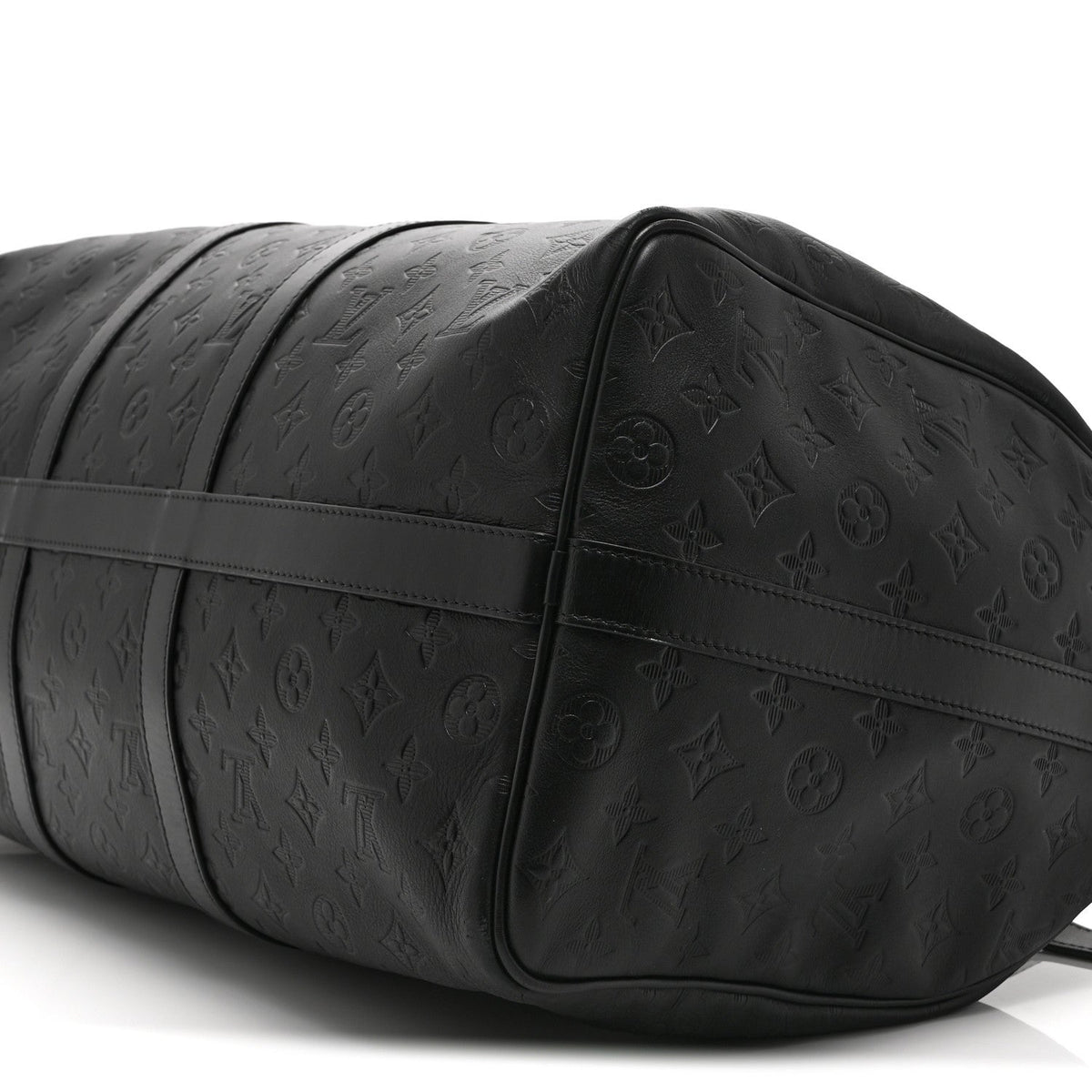 Calfskin Shadow Monogram Keepall Bandouliere 50 Black