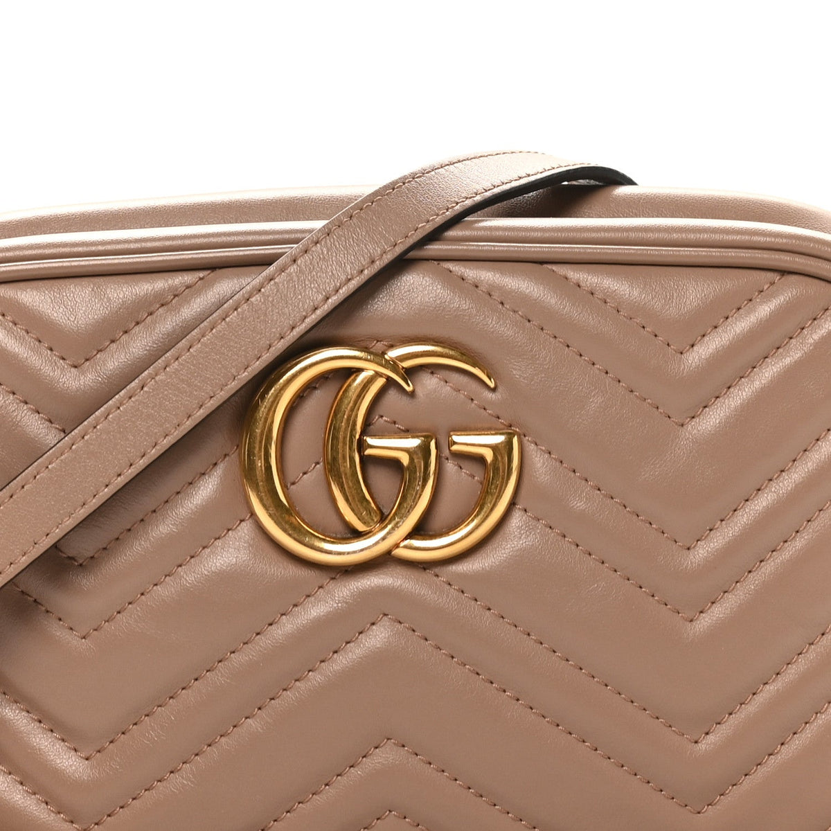 Calfskin Matelasse Small GG Marmont Chain Shoulder Bag Porcelain Rose