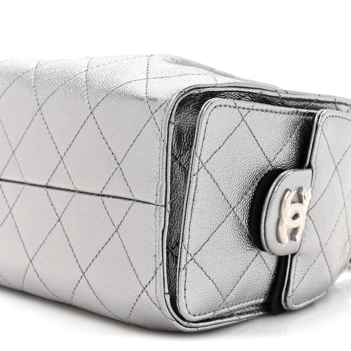 Metallic Caviar Quilted Mini Chanel 25 Handbag Anthracite