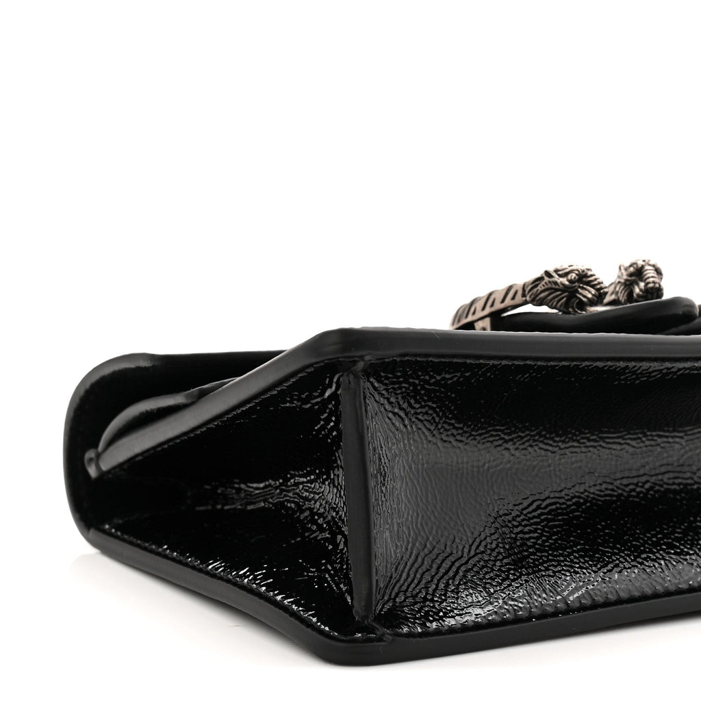 Crinkled Patent Super Mini Dionysus Shoulder Bag Black