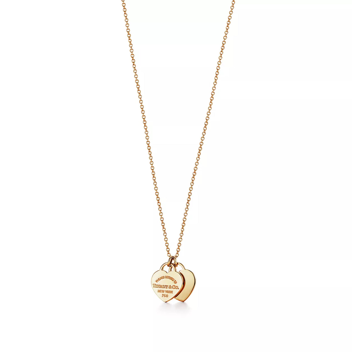 Tiffany Return to Tiffany Pendant w/Chain 18k Yellow Gold No Gemstone Mini