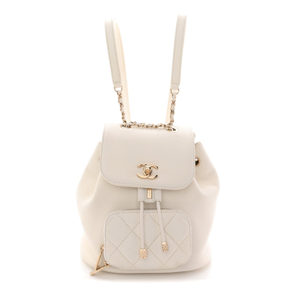 Caviar Quilted Mini Business Affinity Backpack White