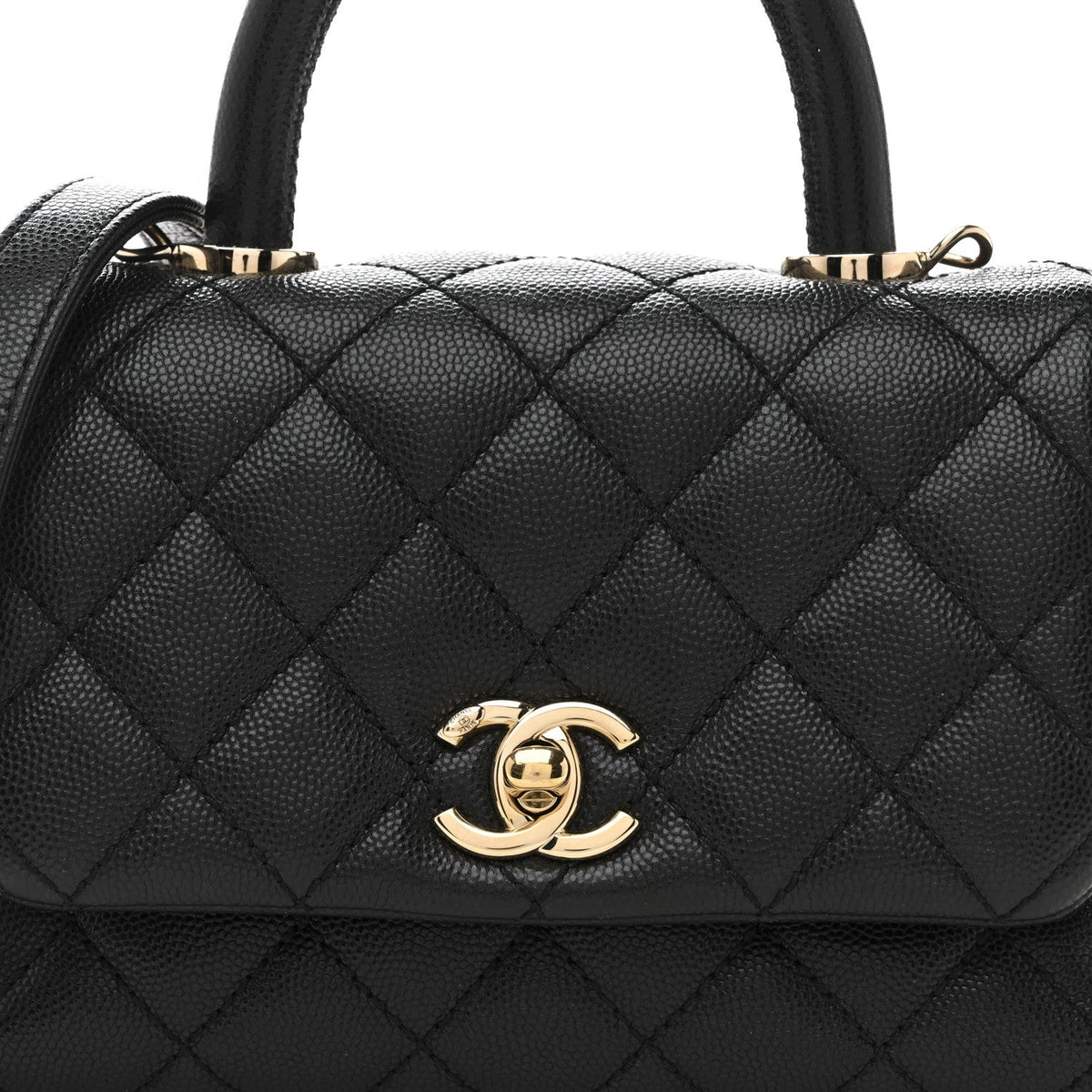 Caviar Quilted Extra Mini Coco Handle Flap Black