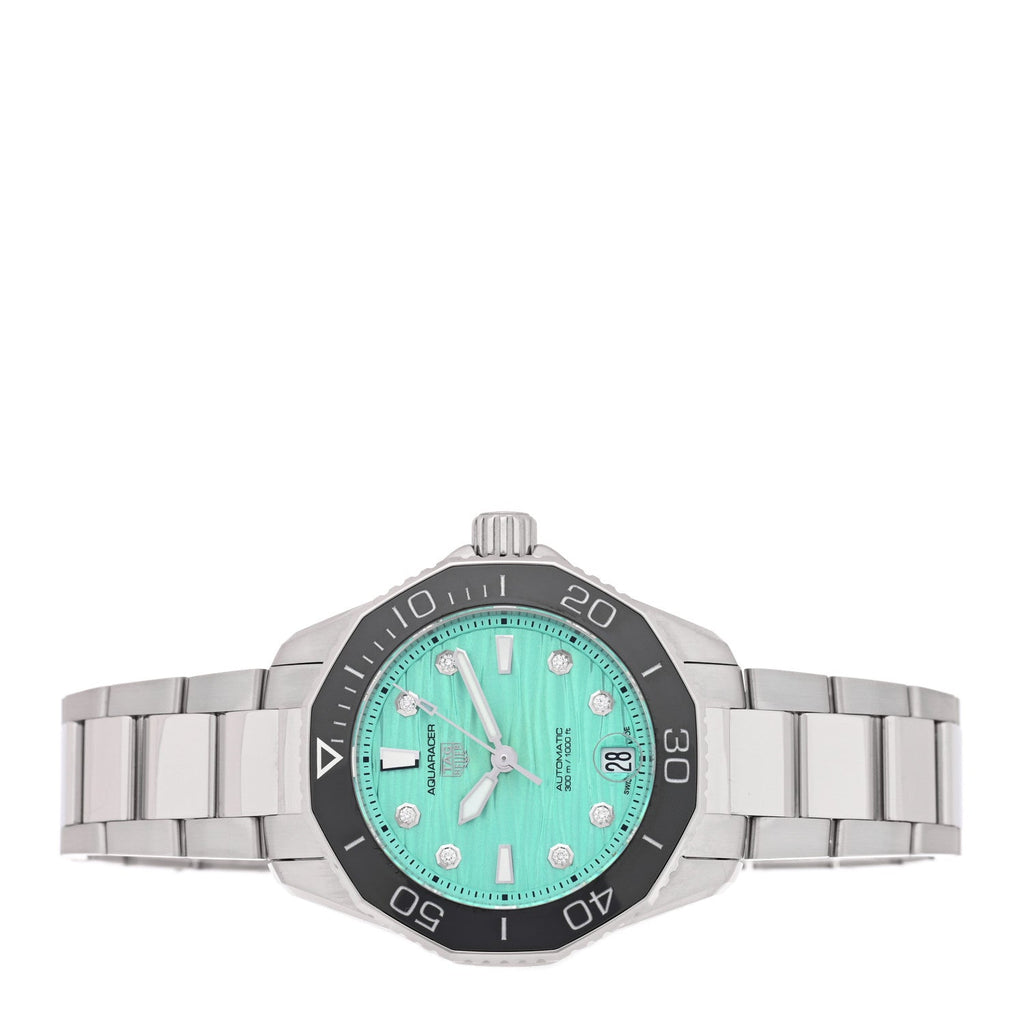 Stainless Steel Diamond 36mm Aquaracer 300M Automatic Watch Green WBP231K