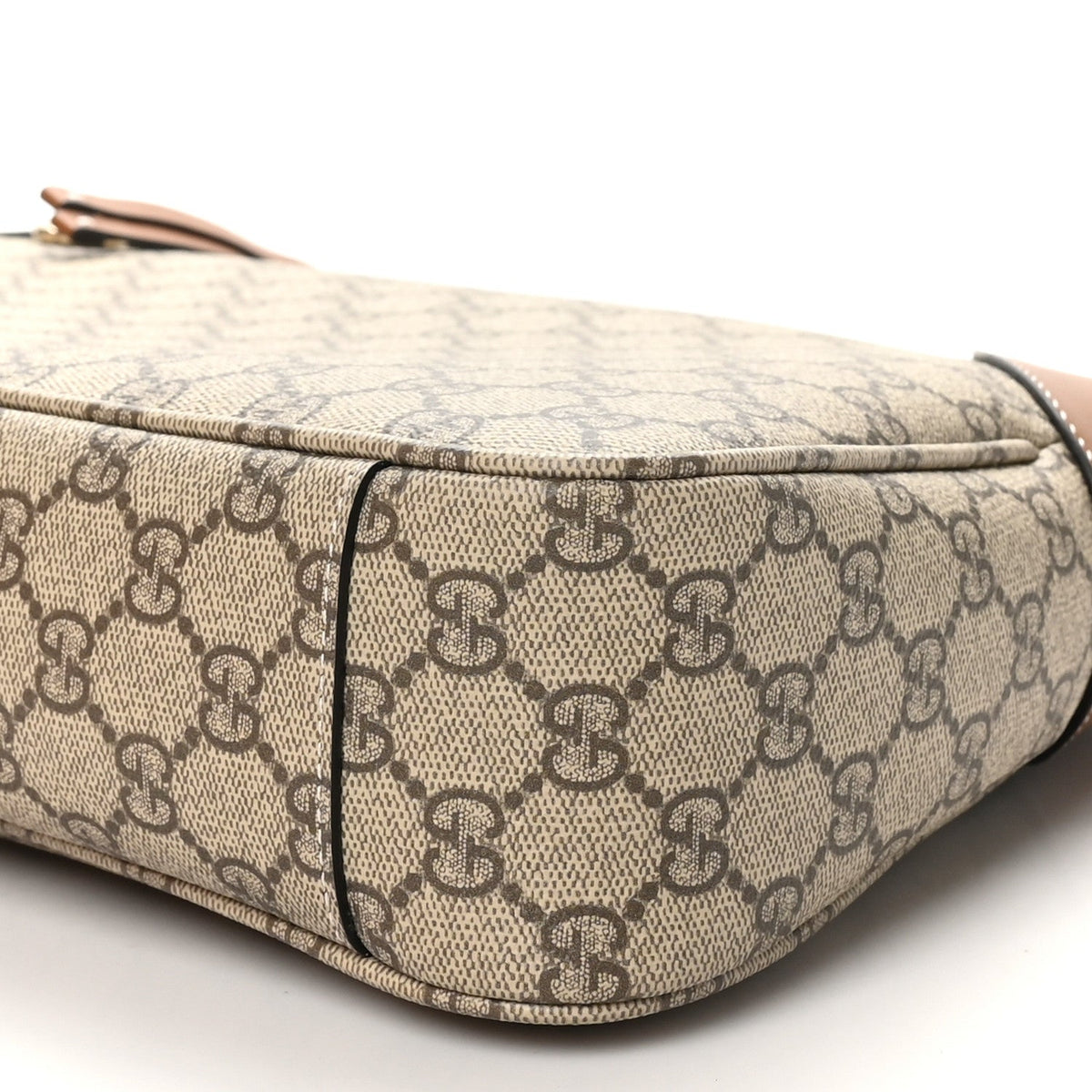GG Supreme Monogram Emblem Medium Shoulder Bag Beige Dark Brown