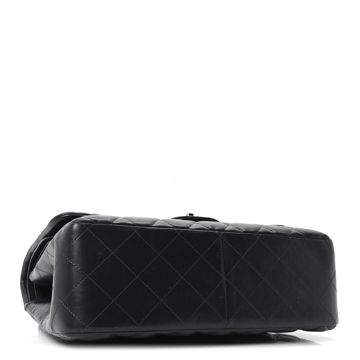 Lambskin Quilted Jumbo Double Flap Navy