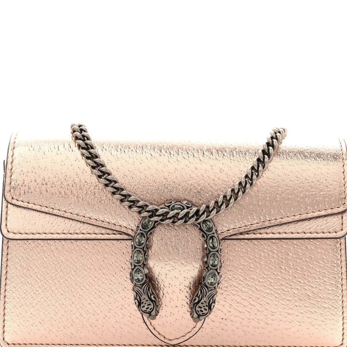 Metallic Calfskin Super Mini Dionysus Shoulder Bag Rose Gold