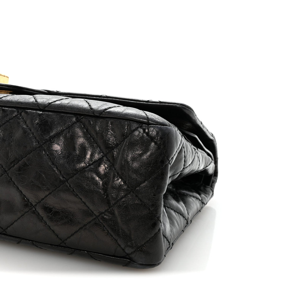 Aged Calfskin Quilted 2.55 Reissue 227 Flap Black