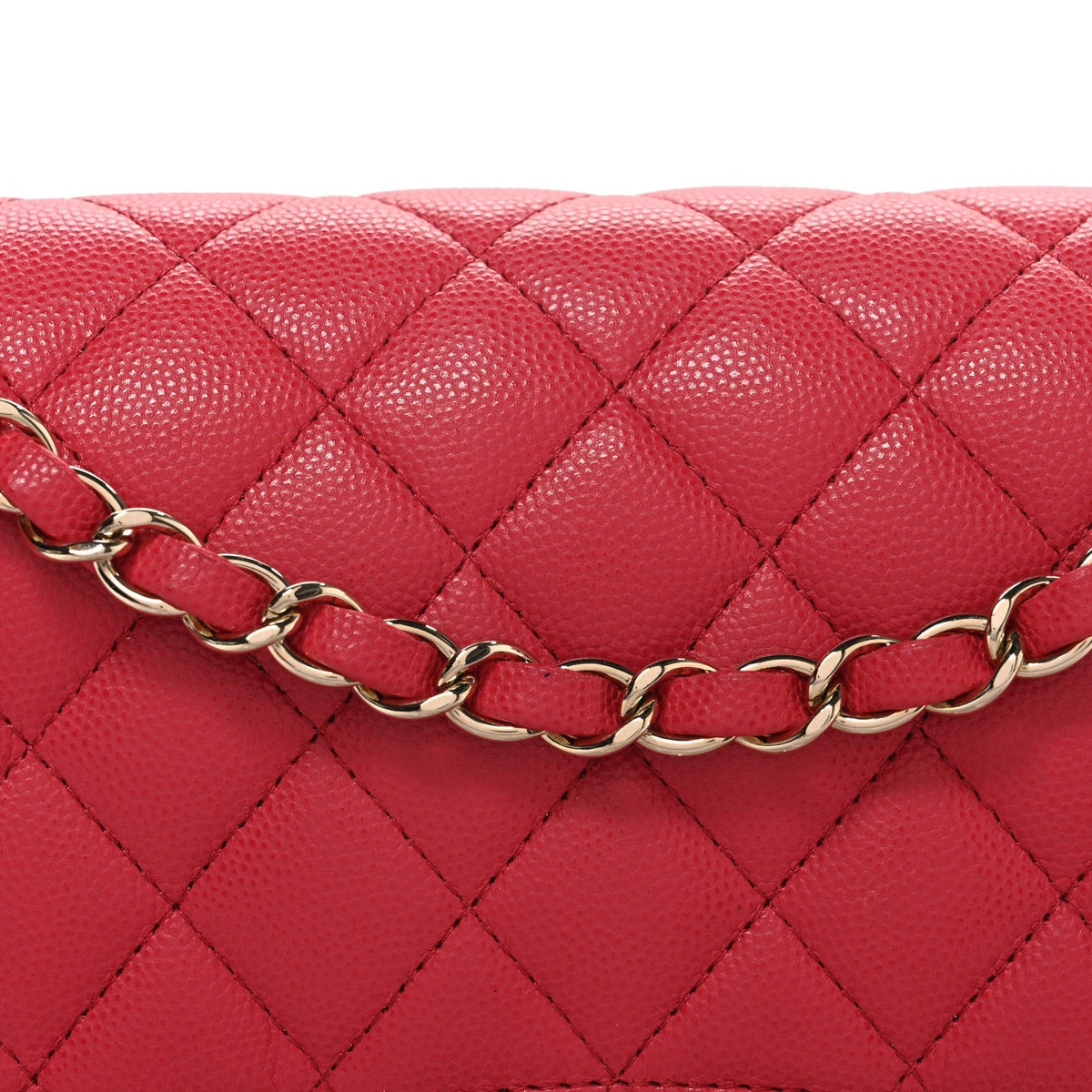 Caviar Quilted Medium Double Flap Pink