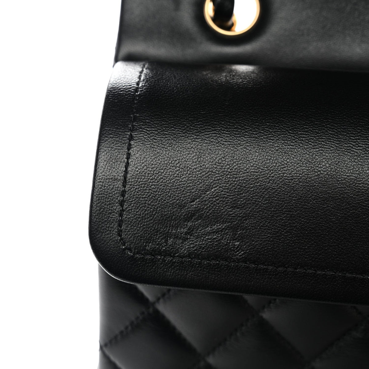 Lambskin Quilted Small Double Flap Black