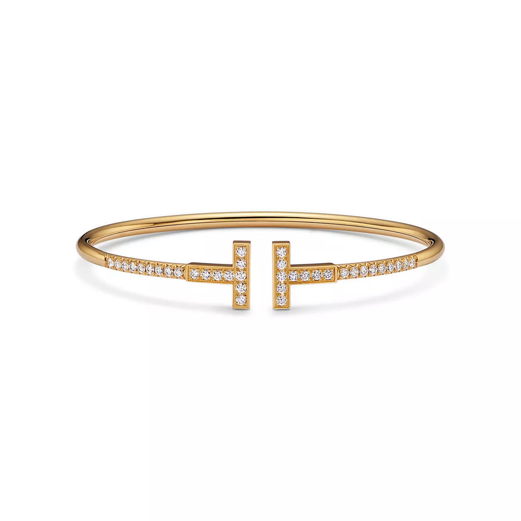 Tiffany T Pavé Diamond Wire Bangle