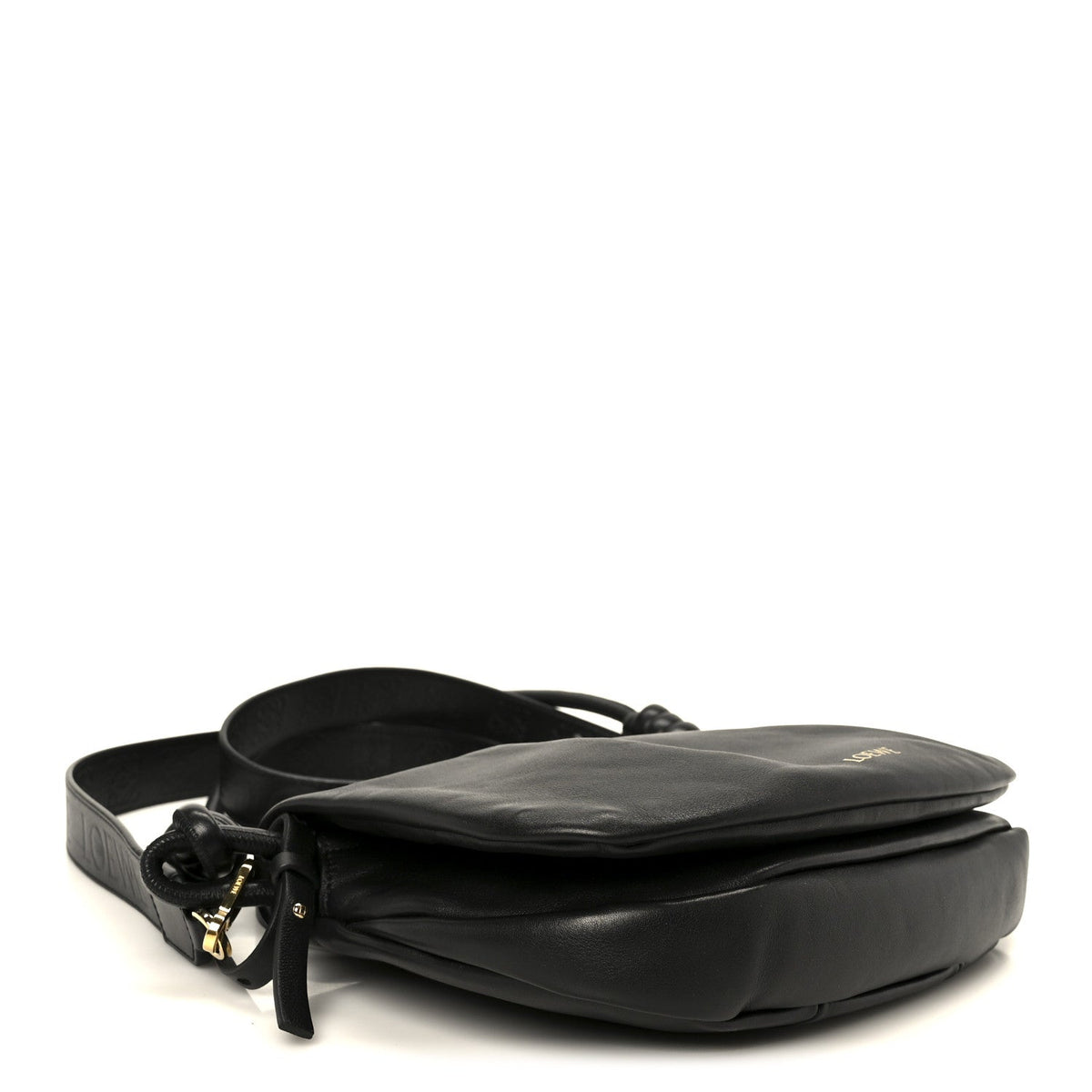 Shiny Nappa Calfskin Paseo Satchel Black