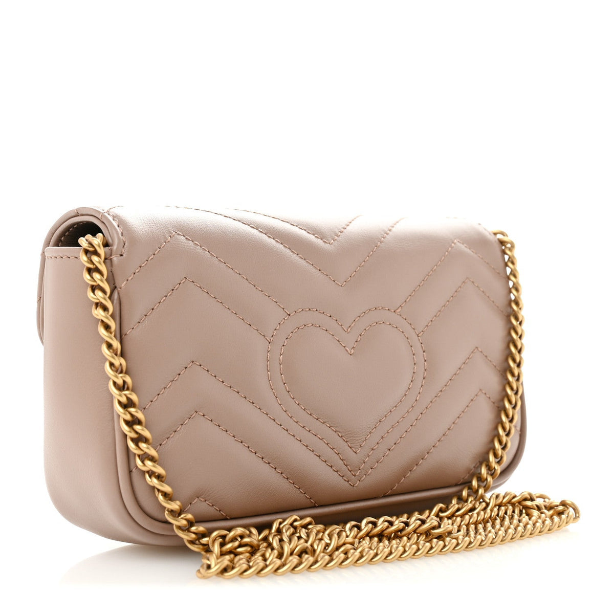Calfskin Matelasse Super Mini GG Marmont Shoulder Bag Porcelain Rose