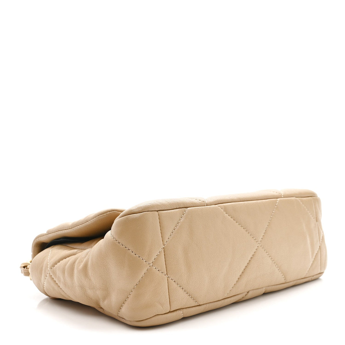 Goatskin Quilted Medium Chanel 19 Flap Dark Beige