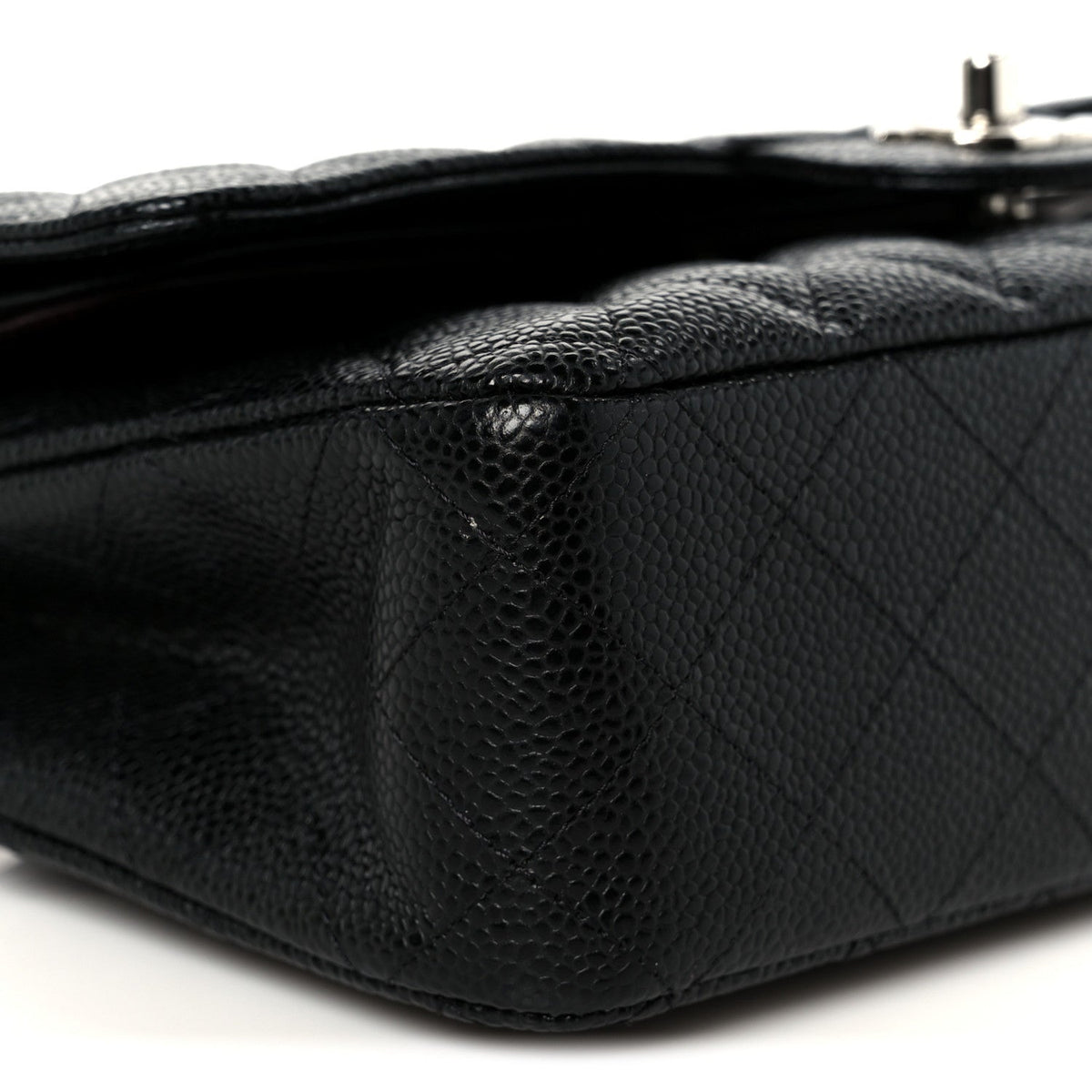 Caviar Quilted Medium Double Flap Black