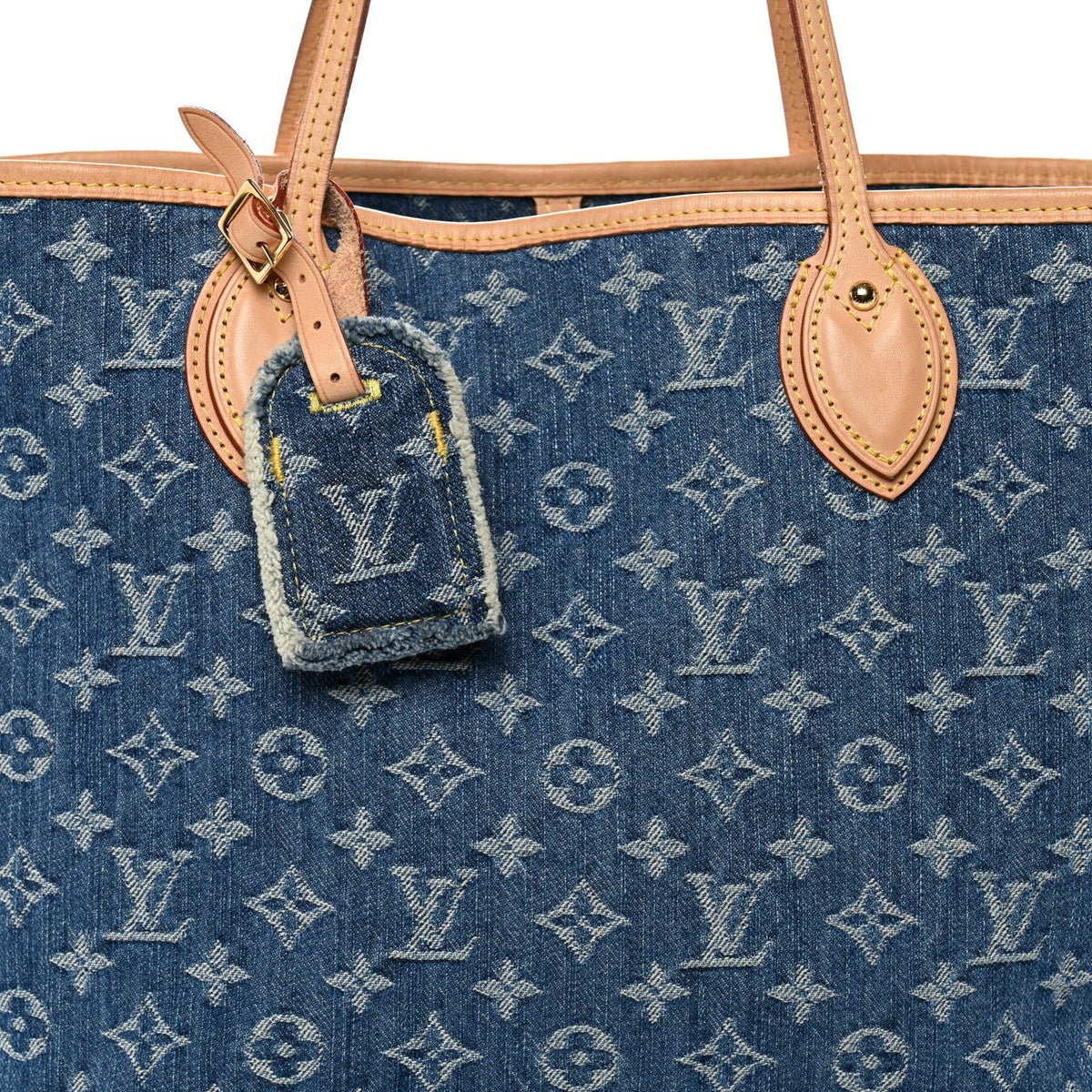 Monogram Denim Neo Neverfull MM Blue
