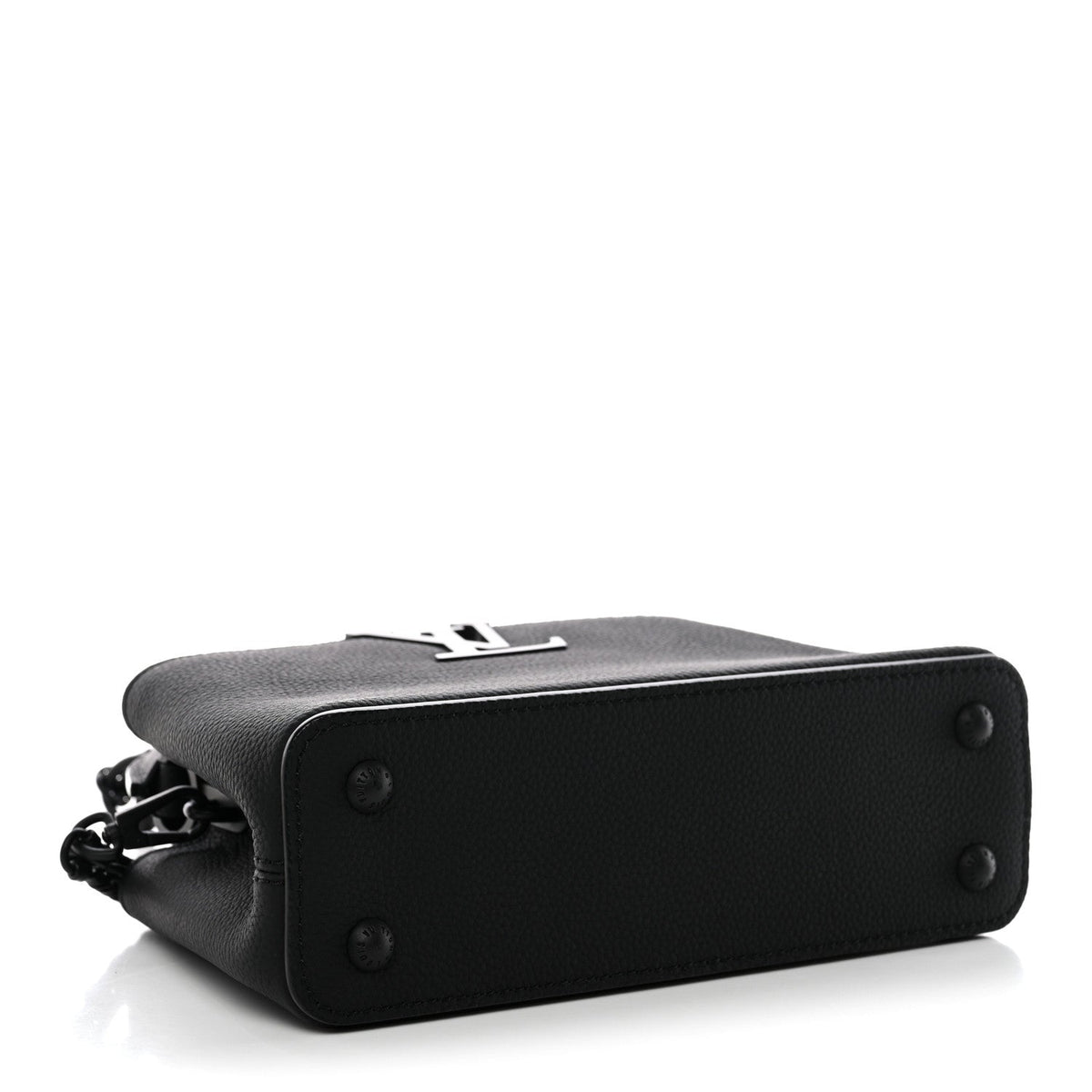 Matte Taurillon Capucines East West Mini All Black