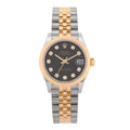 Stainless Steel 18K Yellow Gold Diamond 31mm Oyster Perpetual Datejust Watch Dark Grey 278273