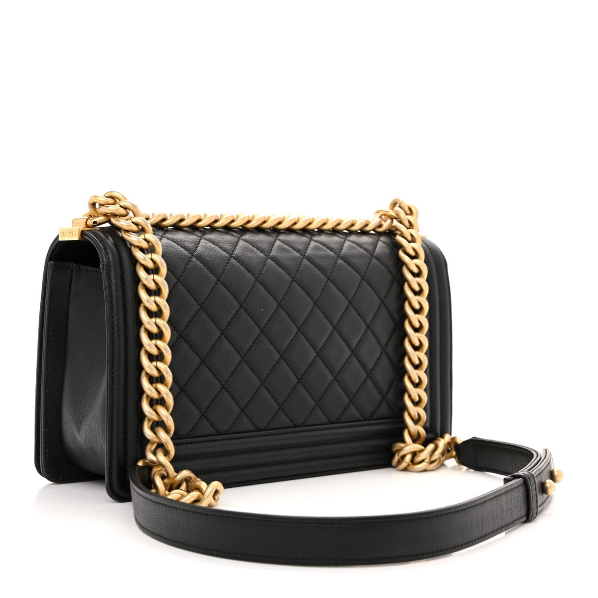 Caviar Quilted Medium Boy Flap Black