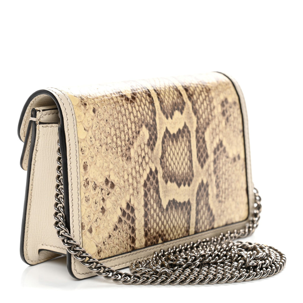Snakeskin Azalea Calfskin Enamel Super Mini Dionysus Shoulder Bag New Rock White Electric Blue