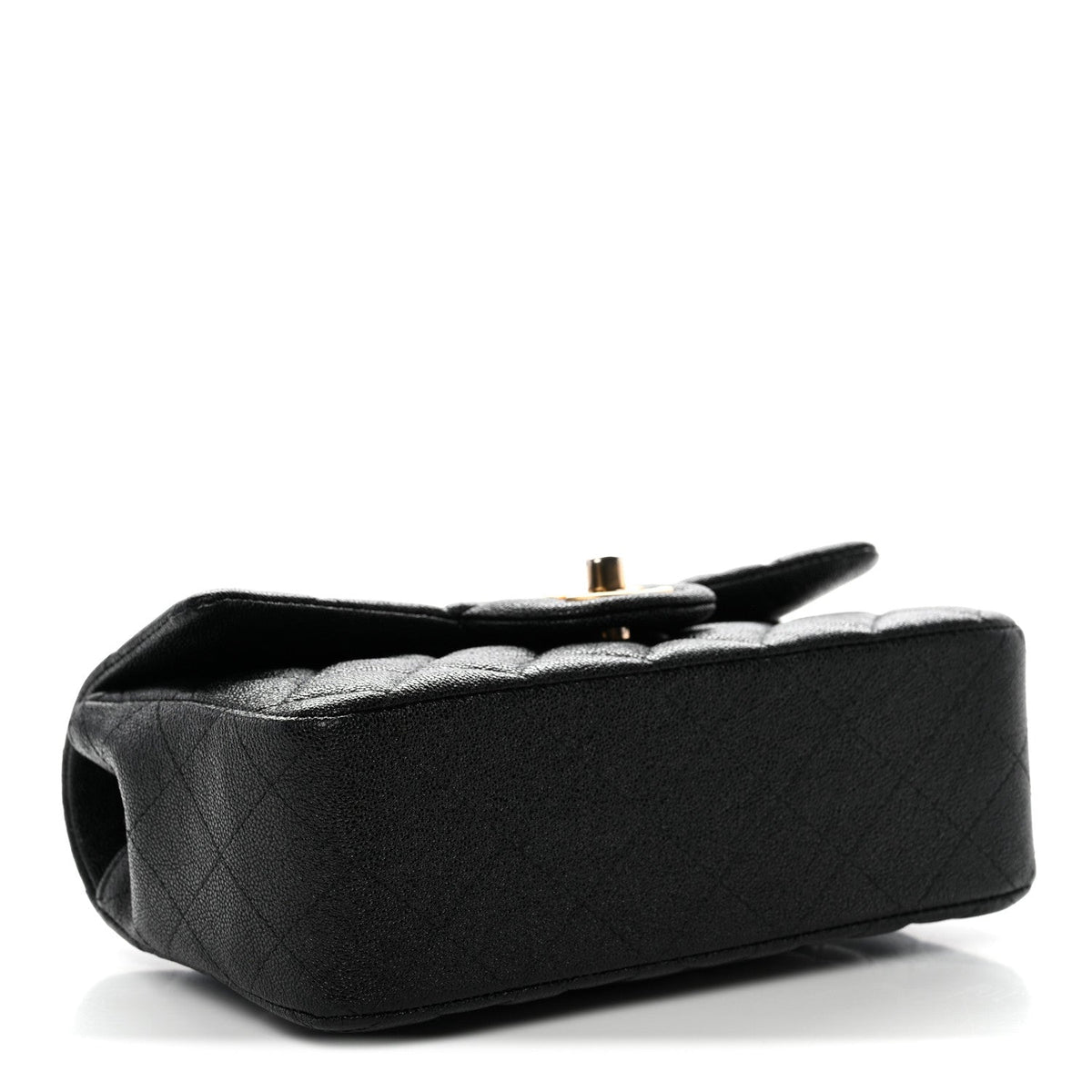 Caviar Quilted Mini Top Handle Rectangular Flap Black