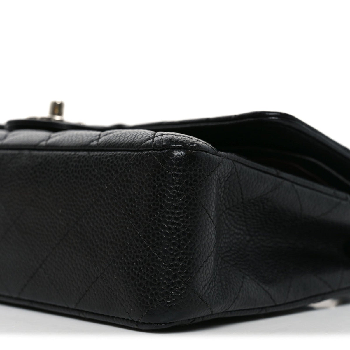 Caviar Quilted Medium Double Flap Black
