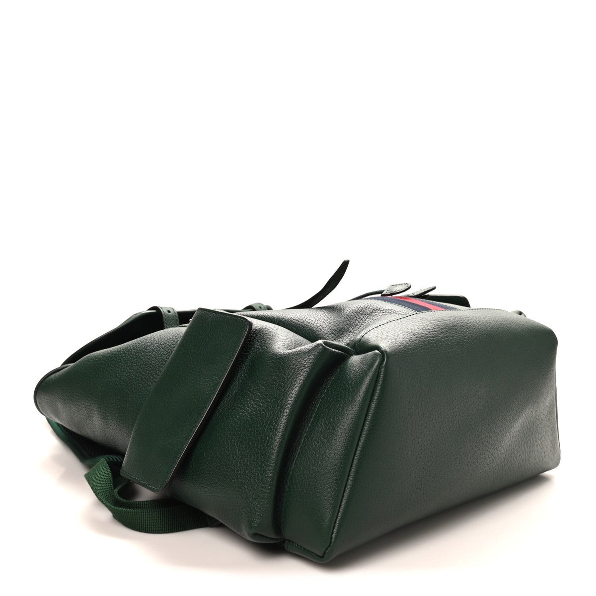 Grained Calfskin Medium Ophidia Double Buckle Backpack Green