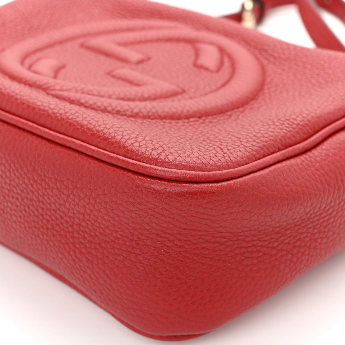 Pebbled Calfskin Small Soho Disco Bag Tabasco Red