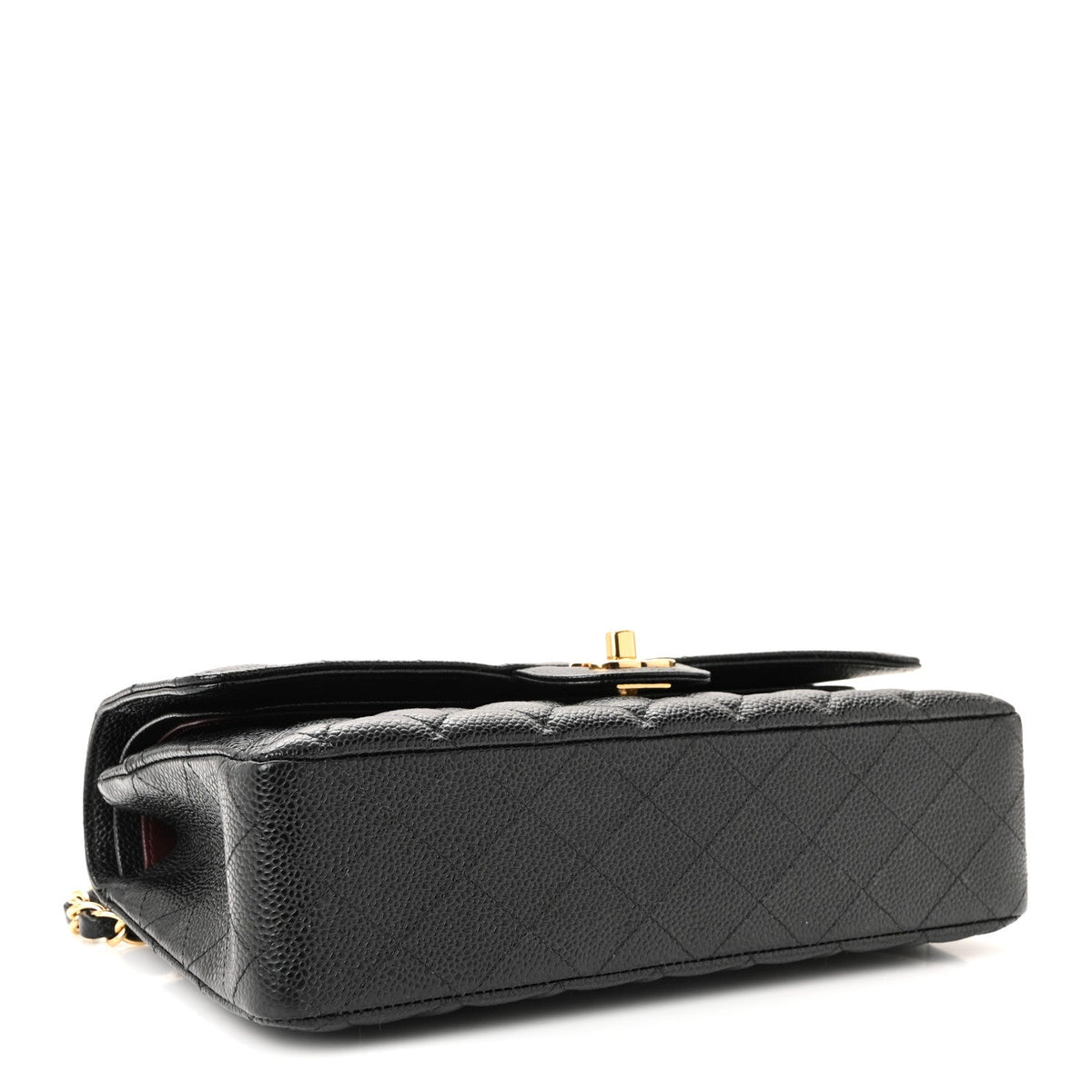 Caviar Quilted Medium Double Flap Black