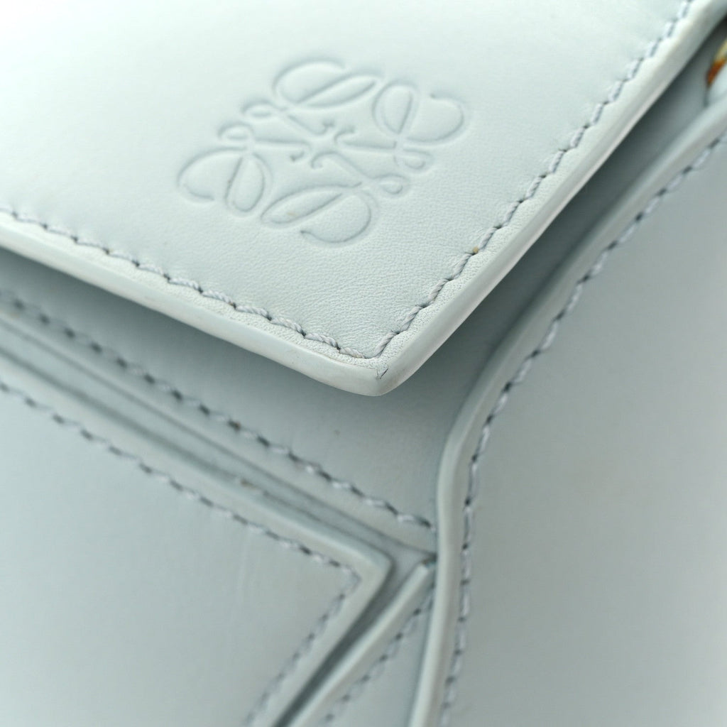 Grained Calfskin Small Puzzle Bag Aquamarine