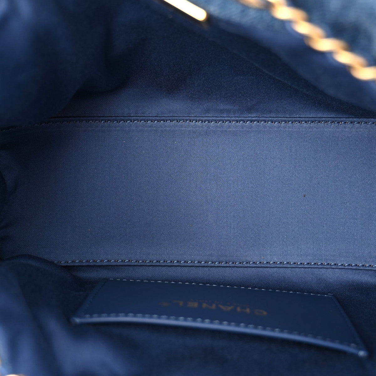 Washed Denim Quilted Mini Chanel 25 Handbag Blue