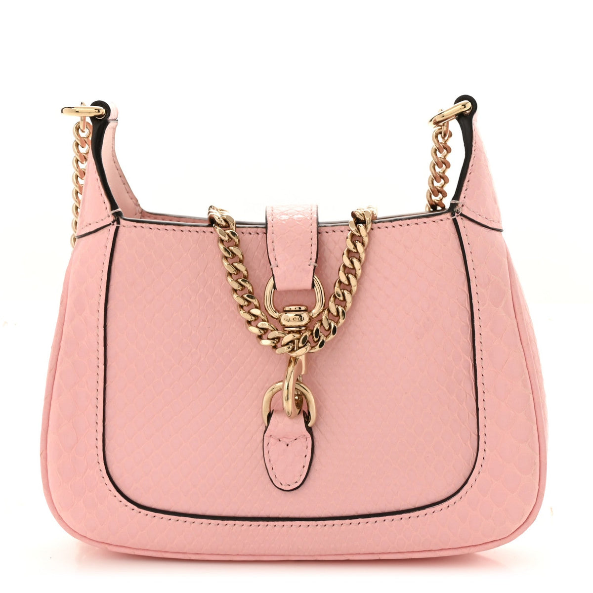 Snakeskin Mini Jackie Notte Bag Pink