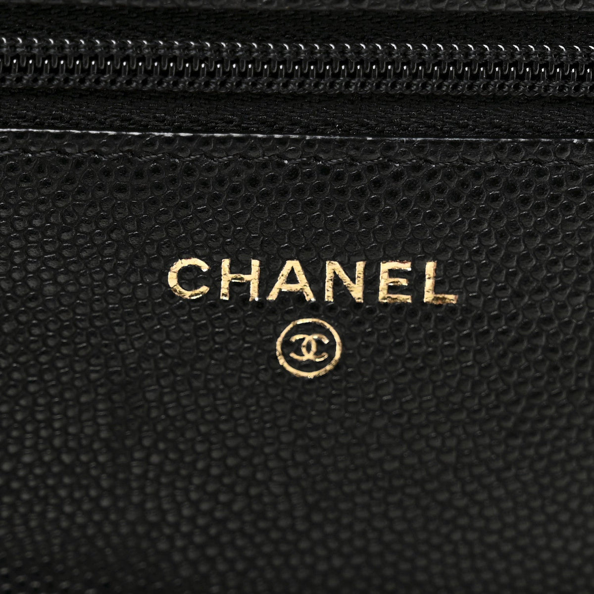 Caviar Quilted Perforated Metal CC Wallet On Chain WOC Black