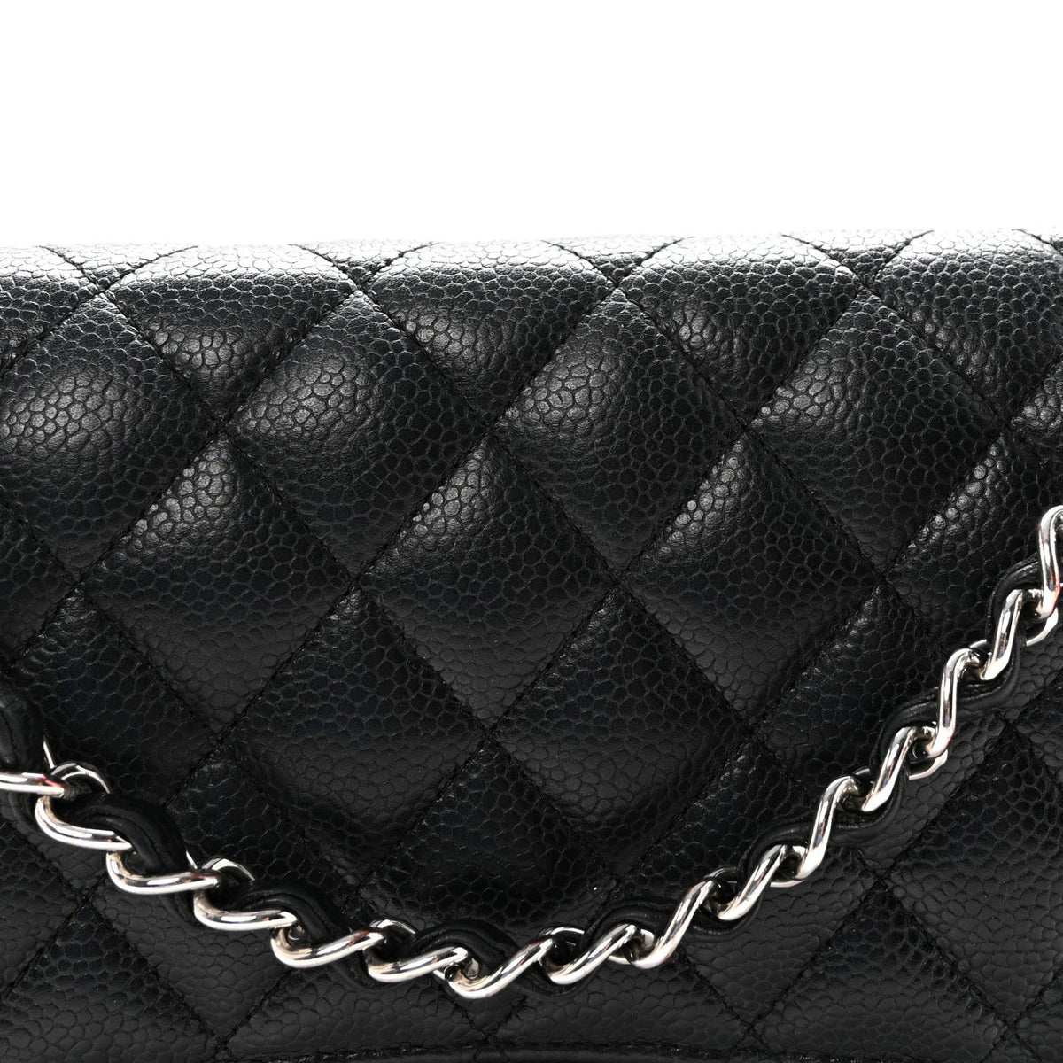 Caviar Quilted Medium Double Flap Black