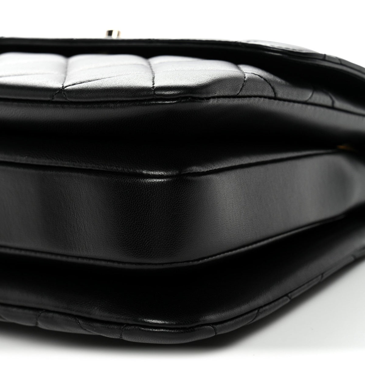 Lambskin Quilted Small Trendy CC Dual Handle Flap Bag Black