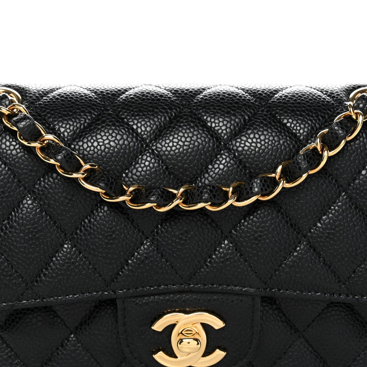 Caviar Quilted Small Double Flap Black