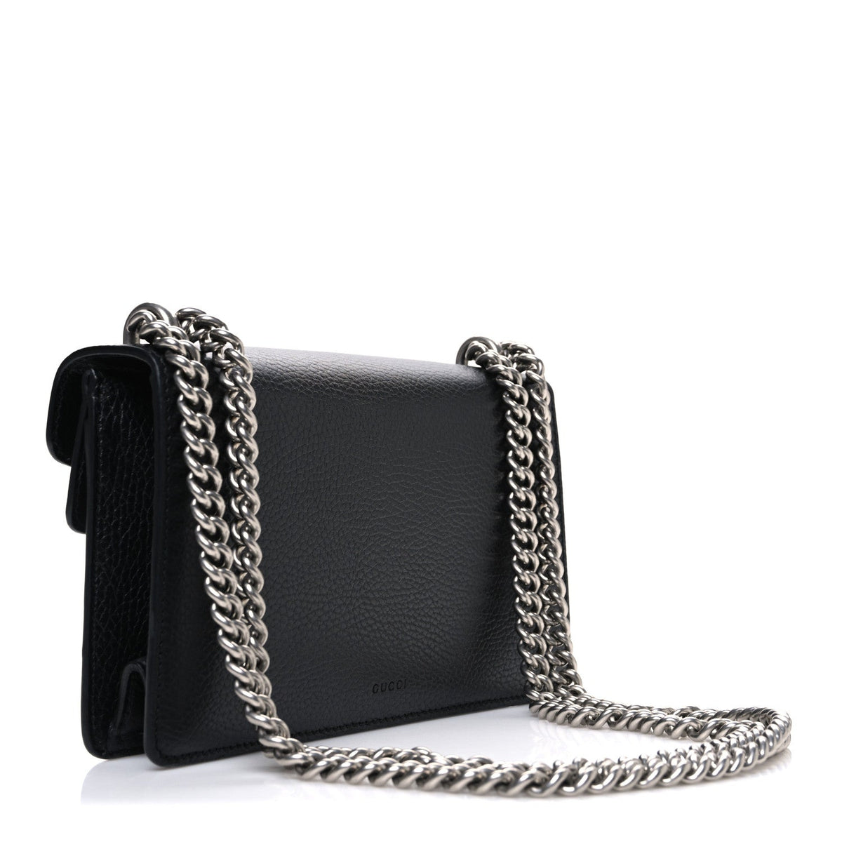 Dollar Calfskin Enamel Small Dionysus Shoulder Bag Black Electric Blue