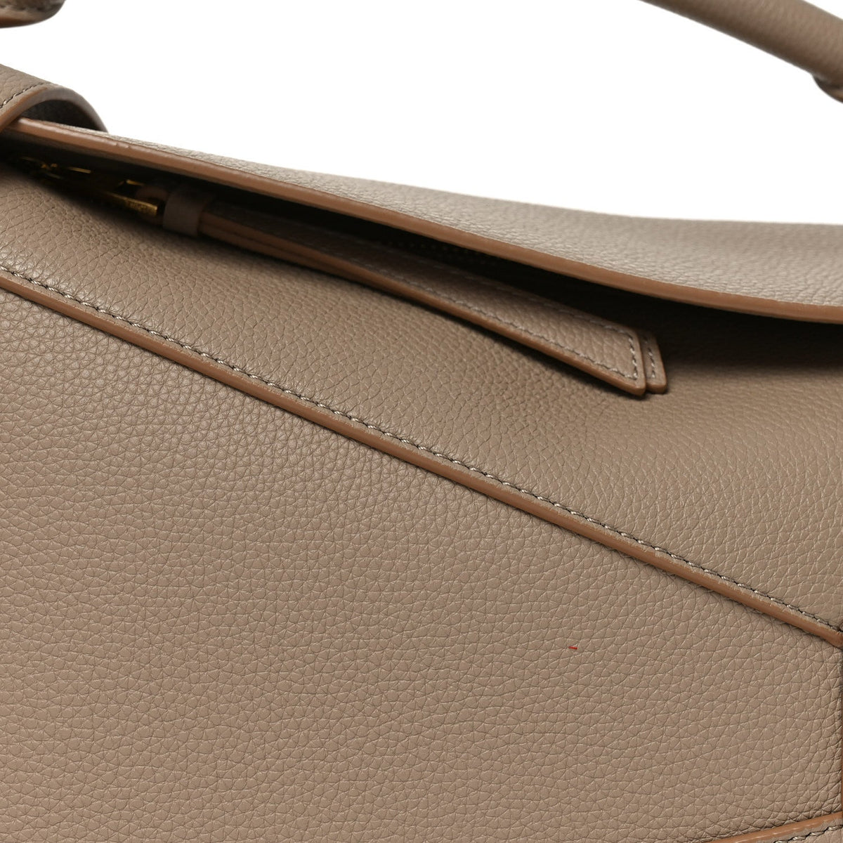Grained Calfskin Small Puzzle Edge Bag Sand