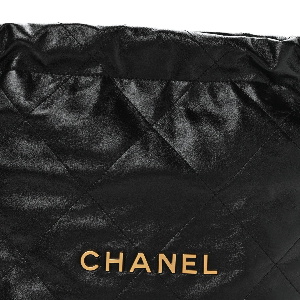 Shiny Calfskin Quilted Small Chanel 22 Black