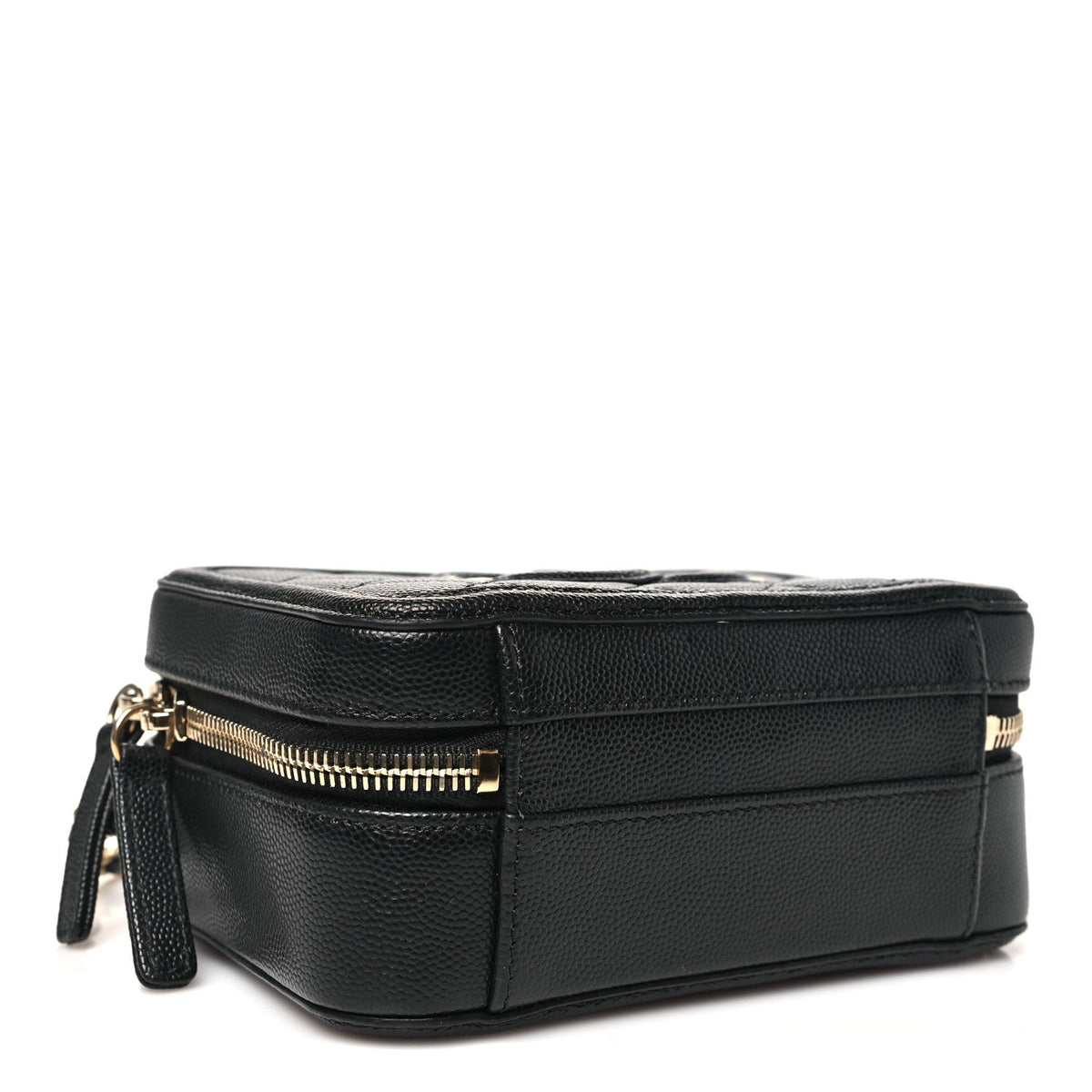 Caviar Quilted Small CC Filigree Vanity Case Black