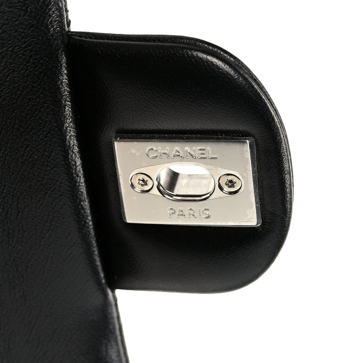 Lambskin Quilted Medium Double Flap Black