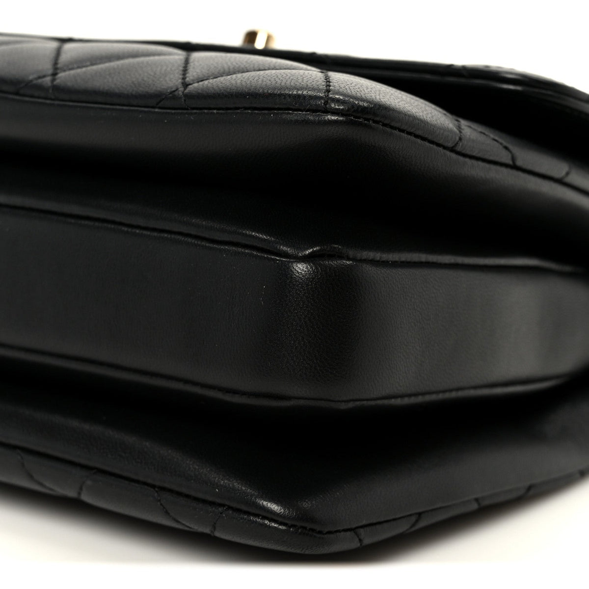 Lambskin Quilted Mini Trendy CC Dual Handle Flap Bag Black