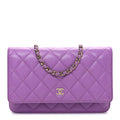 Caviar Quilted Wallet On Chain WOC Purple