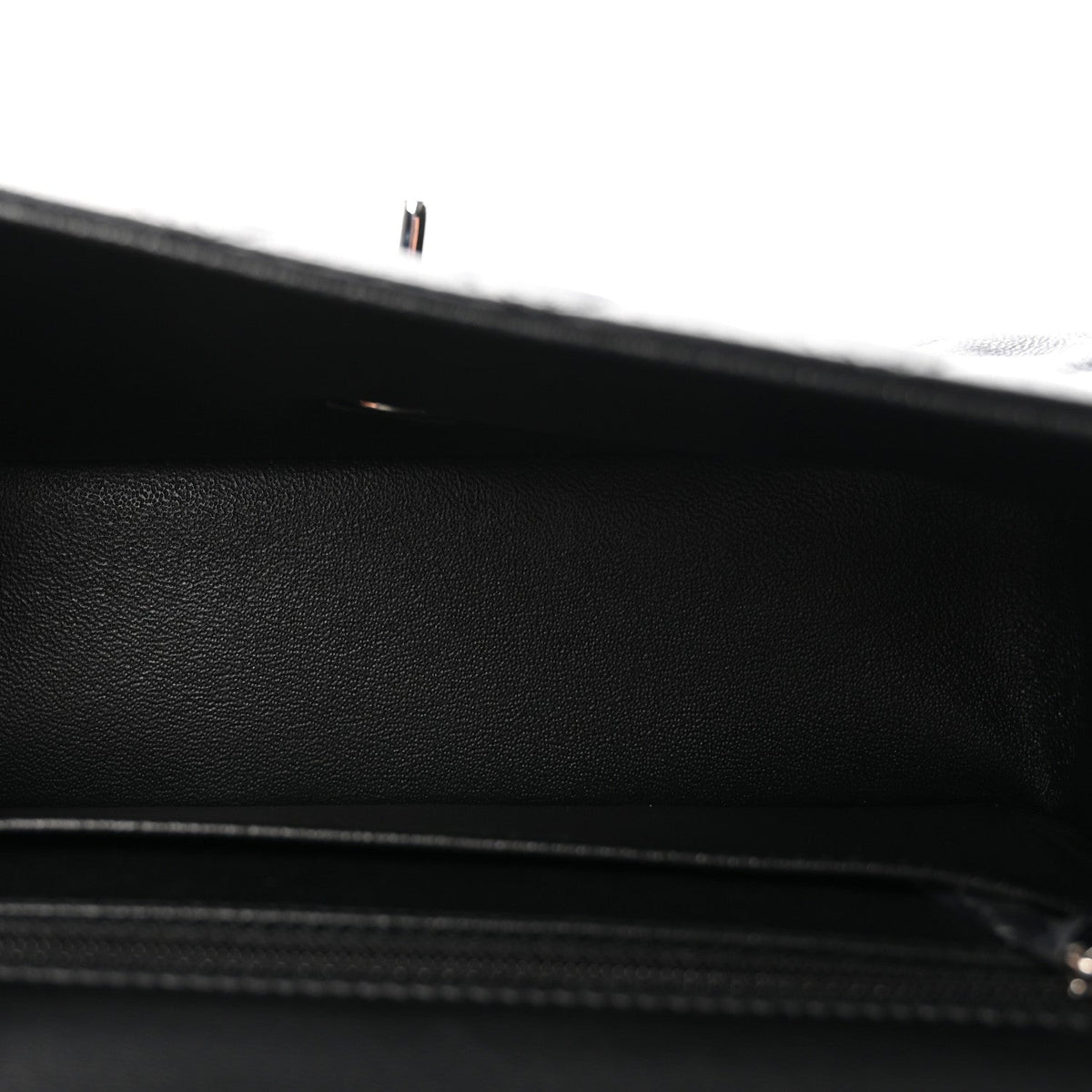 Lambskin Quilted Mini Rectangular Flap Black