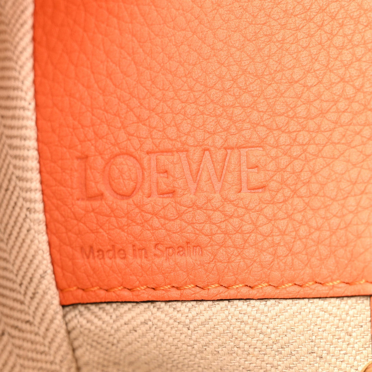 Grained Calfskin Small Hammock Shoulder Bag Apricot Orange