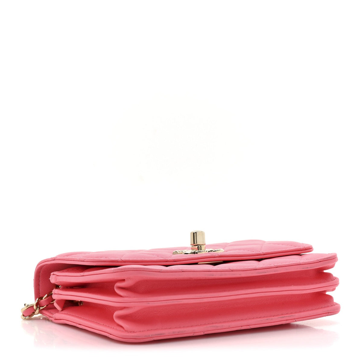 Lambskin Quilted Mini Trendy CC Wallet On Chain WOC Pink