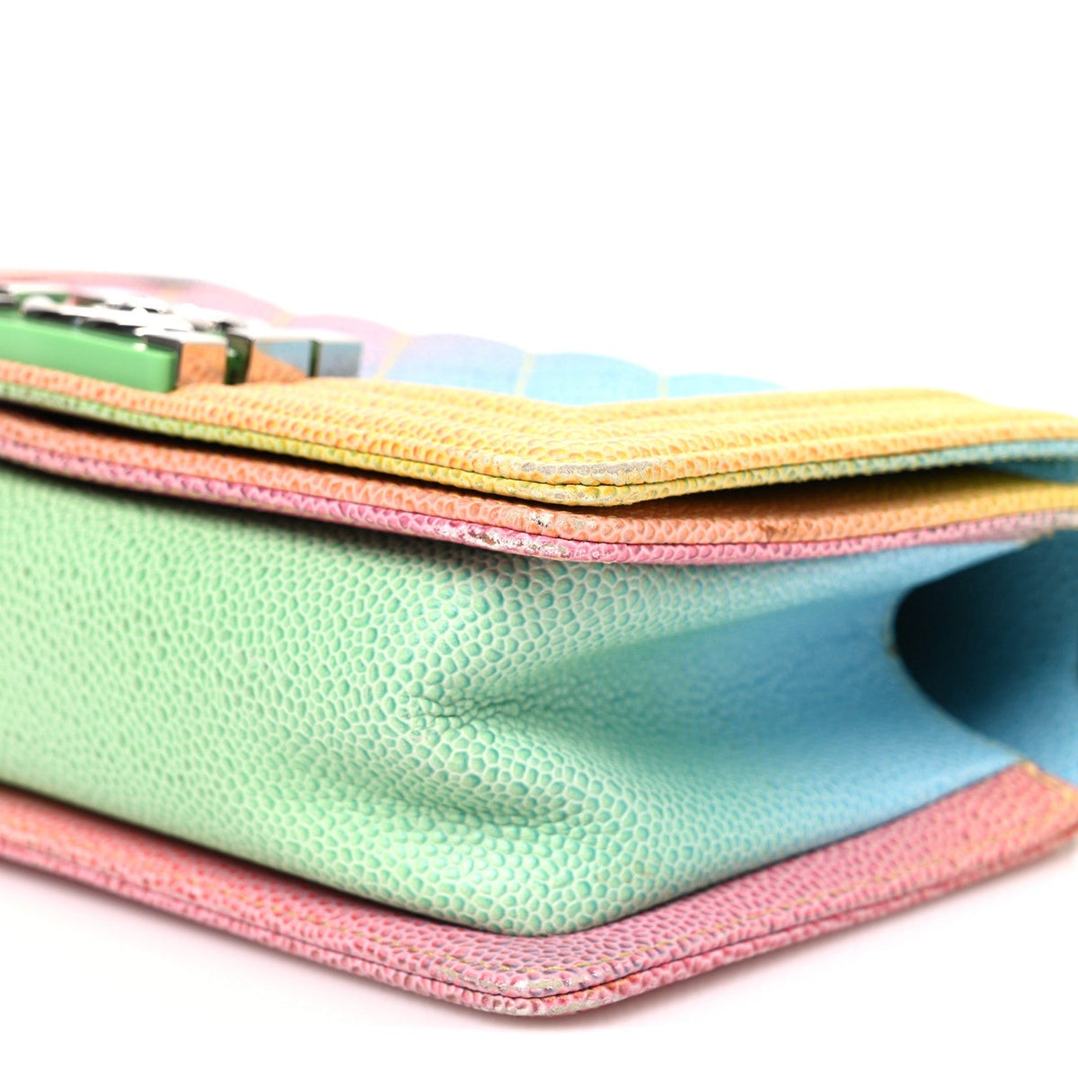 Caviar Quilted Small Cuba Rainbow Boy Flap Multicolor
