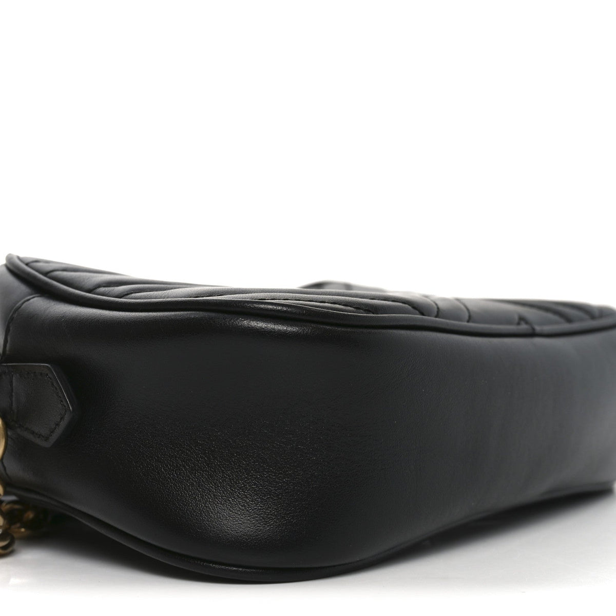 Calfskin Matelasse Small GG Marmont Chain Shoulder Bag Black